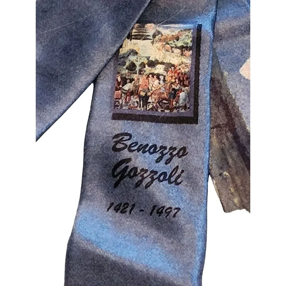 #6389 Giorgo Guerrini Maraldi Vintage Men's Necktie Blue print 58 in x 4 in